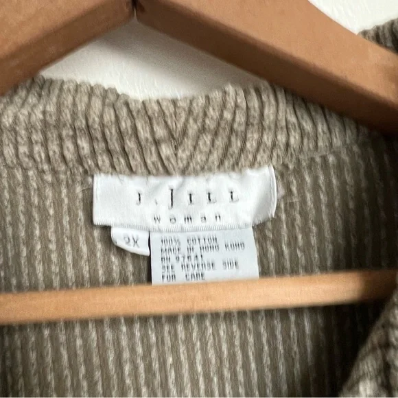 Vintage J Jill Corduroy Button Down Babydoll Dress 2X - Picture 4 of 7